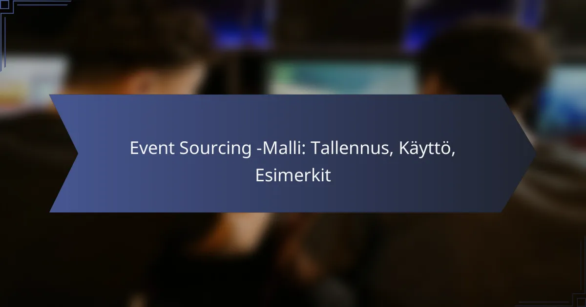 Event Sourcing -Malli: Tallennus, Käyttö, Esimerkit