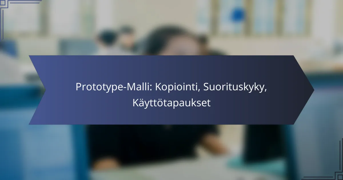 Prototype-Malli: Kopiointi, Suorituskyky, Käyttötapaukset