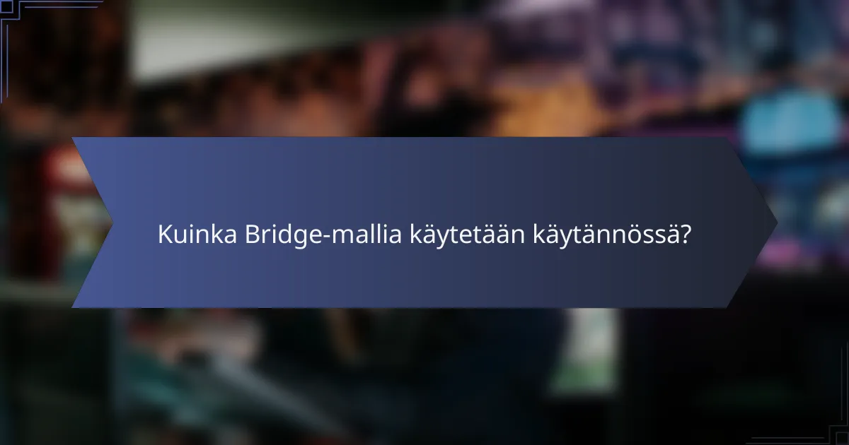 Kuinka Bridge-mallia käytetään käytännössä?
