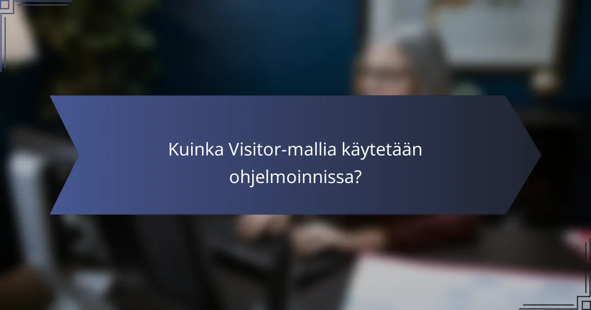 Kuinka Visitor-mallia käytetään ohjelmoinnissa?