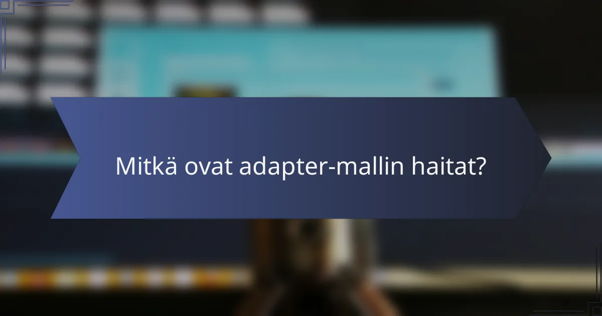 Mitkä ovat adapter-mallin haitat?